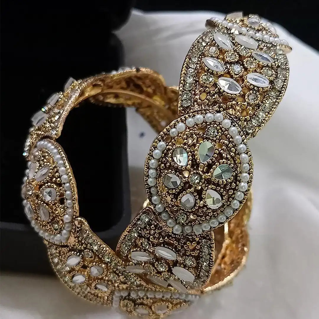 stone bangles gold designs with price NJC-007 silver