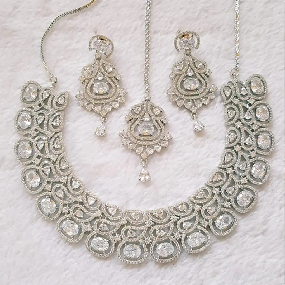 zirconia bridal necklace sets NJC-008