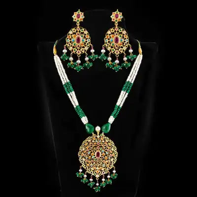 long necklace set gold design with price
