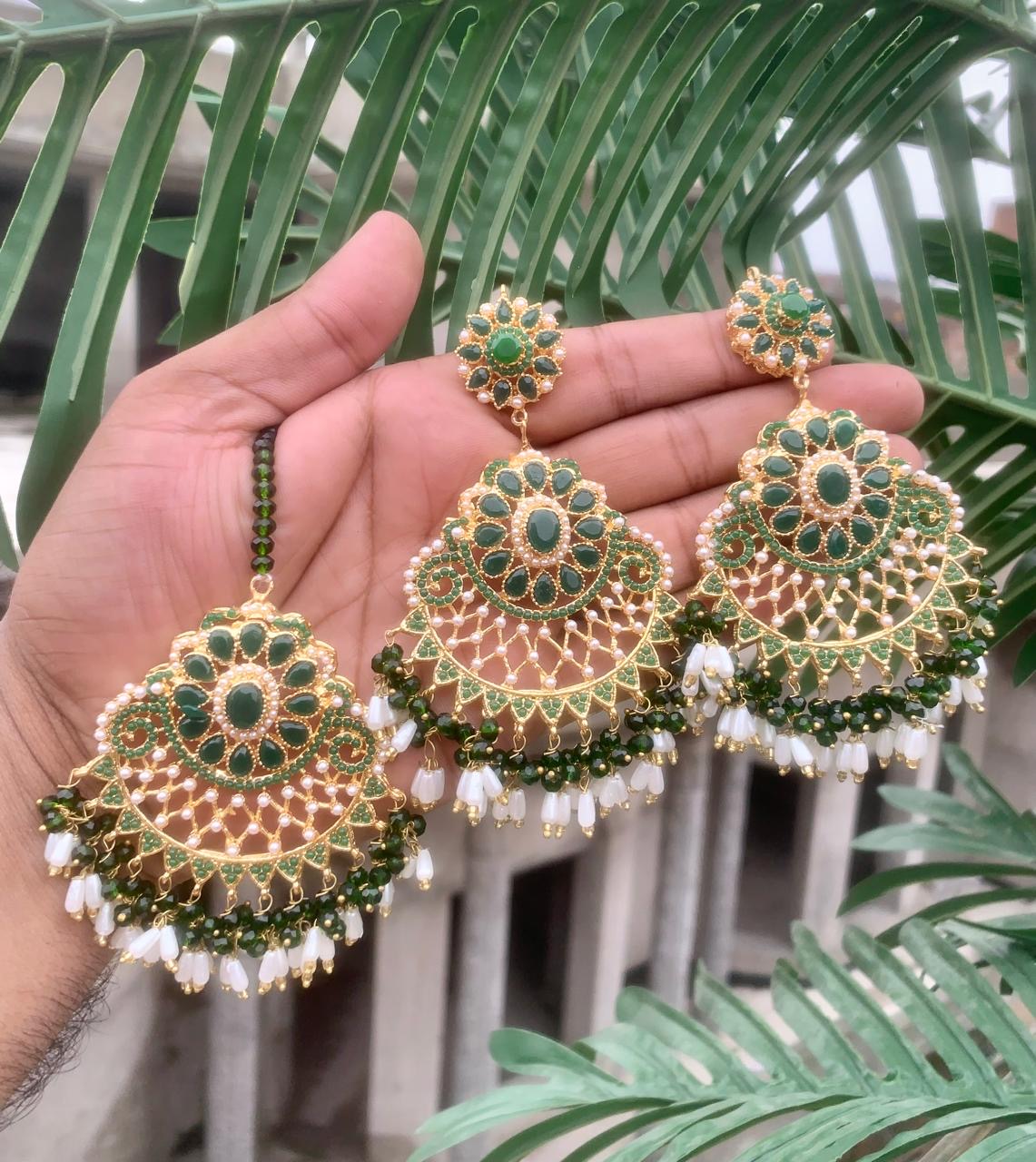 Bala earrings with tikka