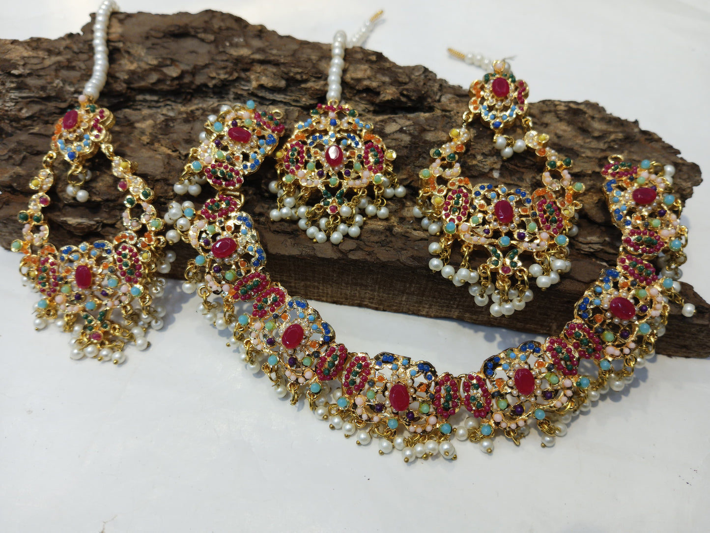 *Necklace sets with Long Earrings & Tikka*