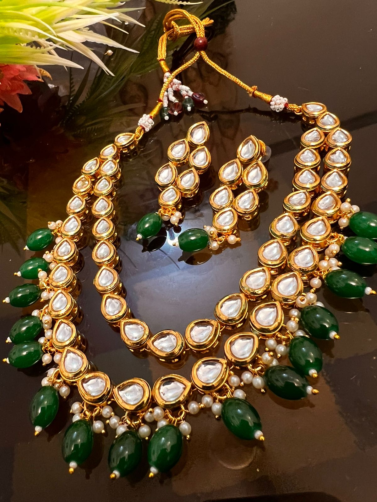 *Sheesh kundan Double Meenakari Mala Sets*