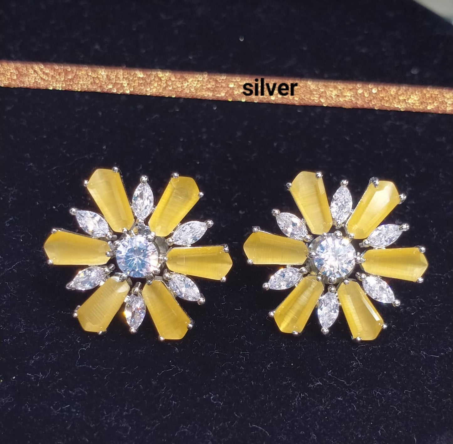 *Zircon Flower Studs*