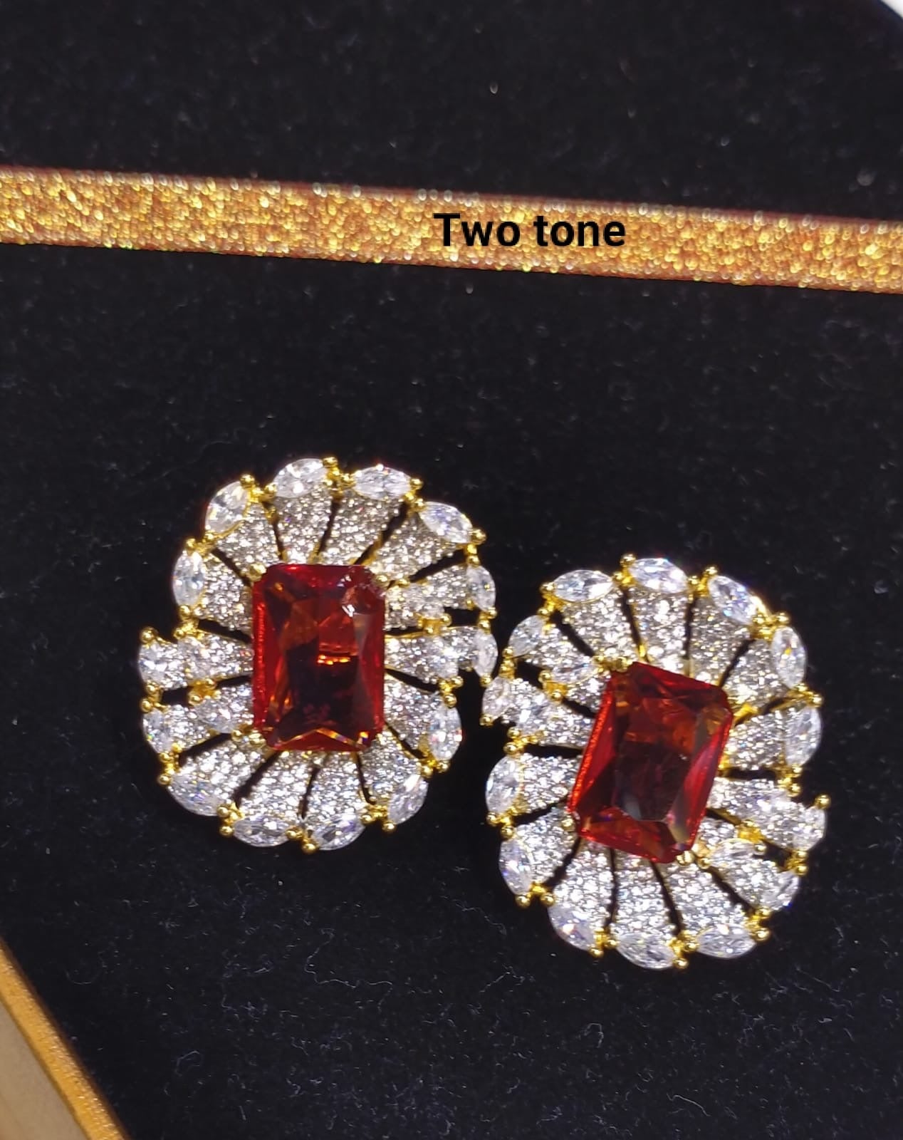 *Zircon Flower Cut Studs*