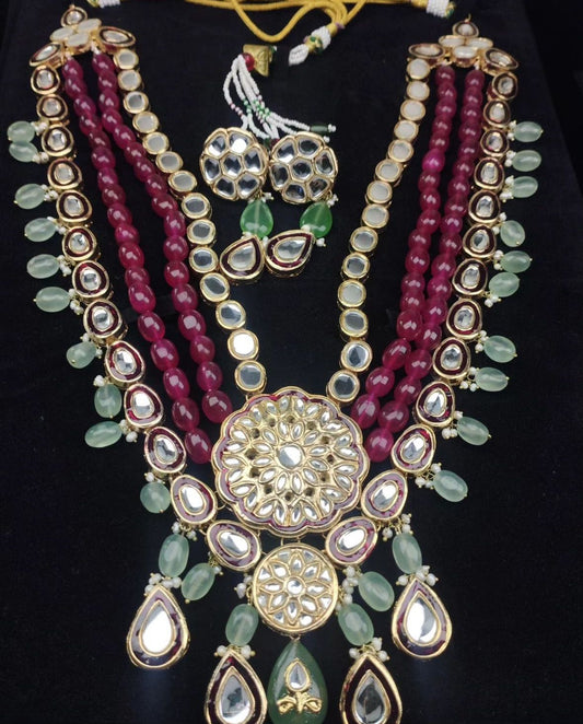 *Made to order, kundan gold plated jewellery with ruby and  precious real stones*