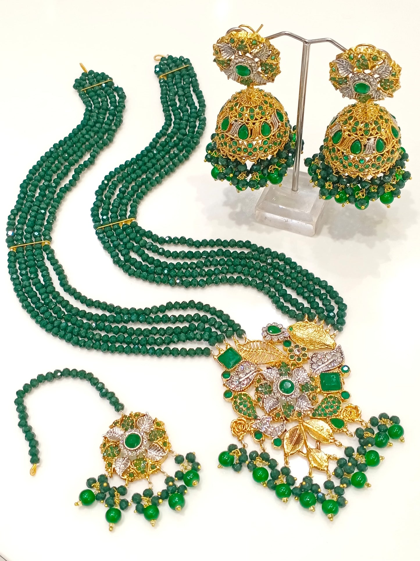 Mala Set with Jhumkis and Tikka