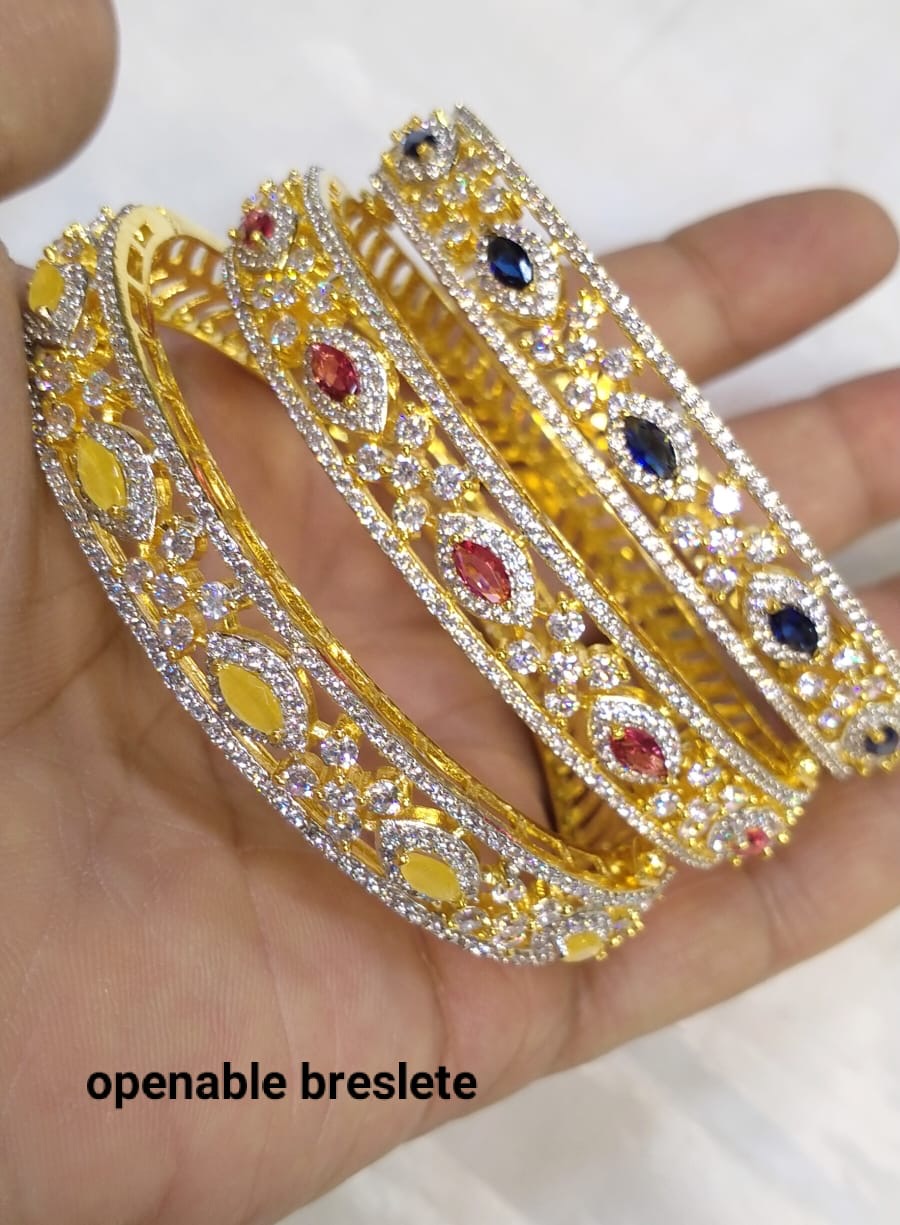 *Zircon Studded Pair of Bracelets*