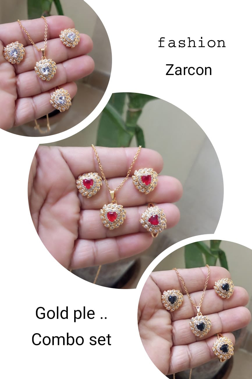 *Gold Plated Pendant Sets with Rings*