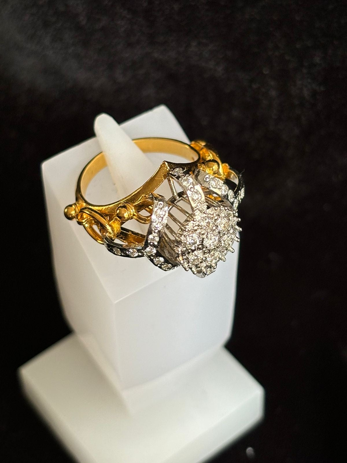 Silver sterling gold plated and mazonite diamond ring price