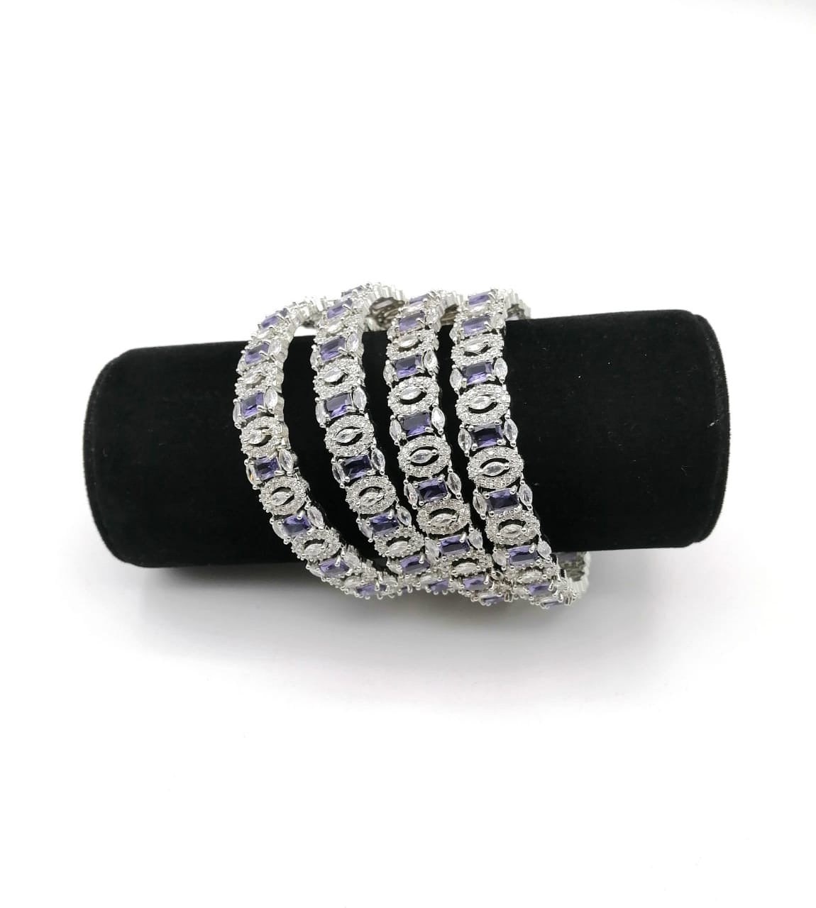 American diamond bangles real stone fine quality