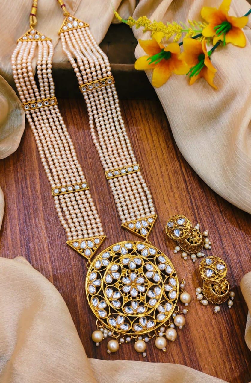 Kundan Mala Jhumkis Set