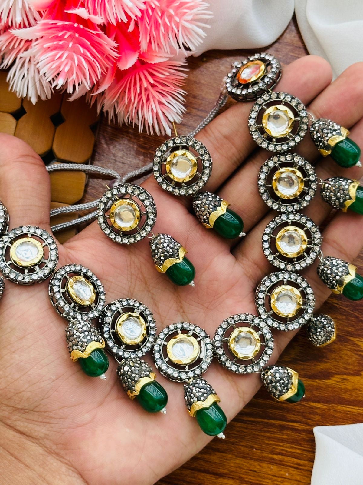 *Victorian Polish Kundan Necklace Sets*