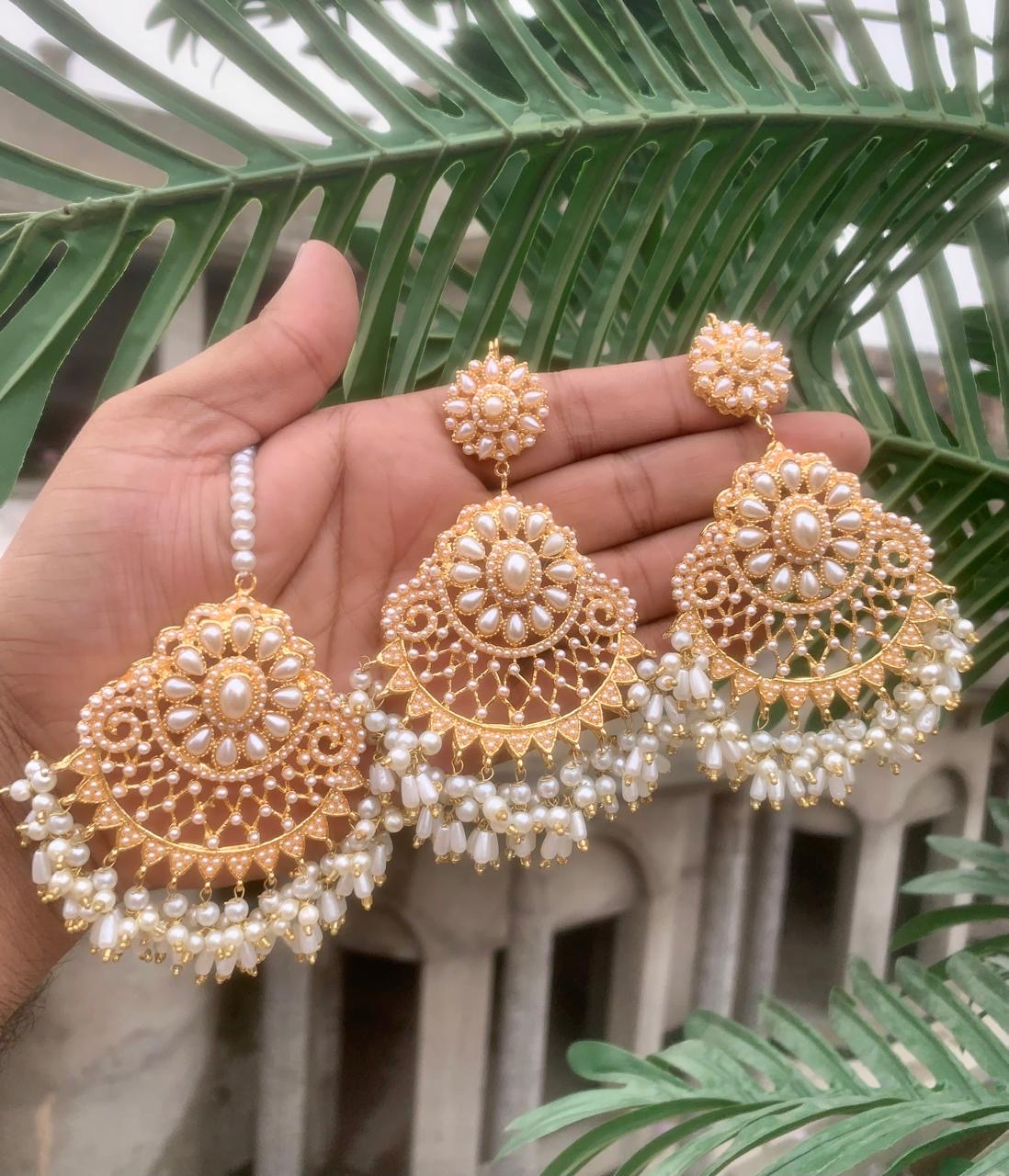 Bala earrings with tikka