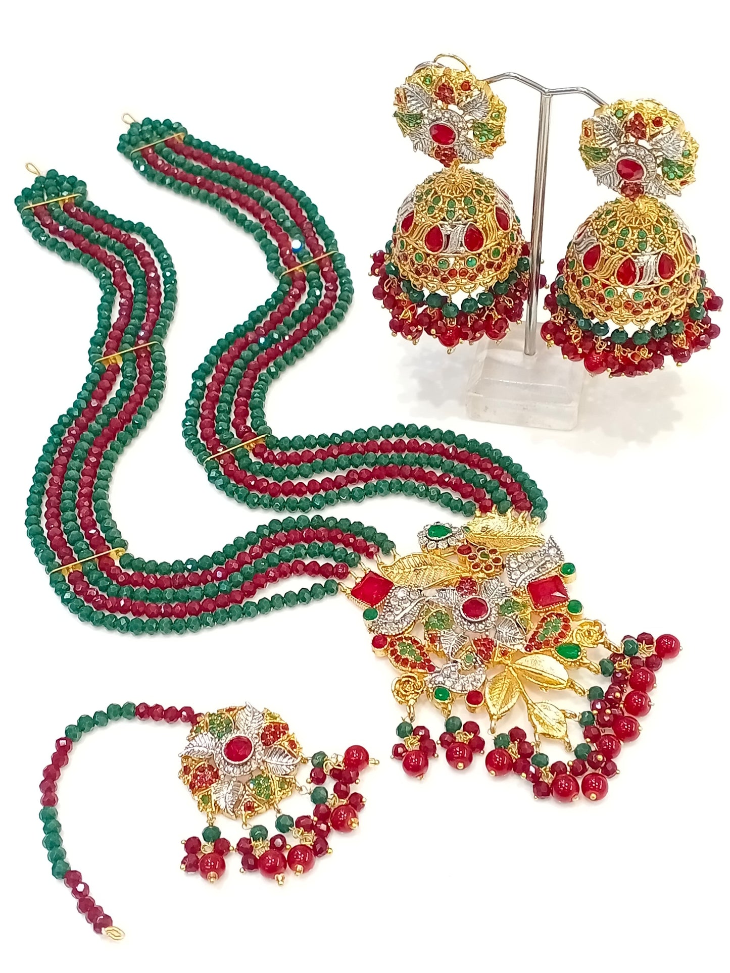 Mala Set with Jhumkis and Tikka