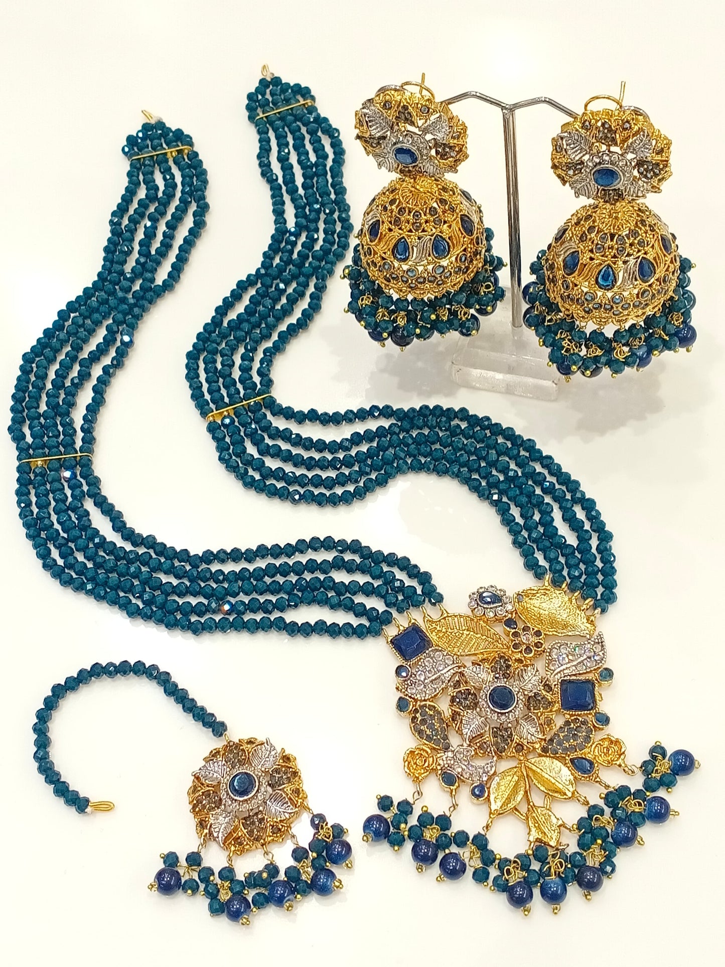 Mala Set with Jhumkis and Tikka