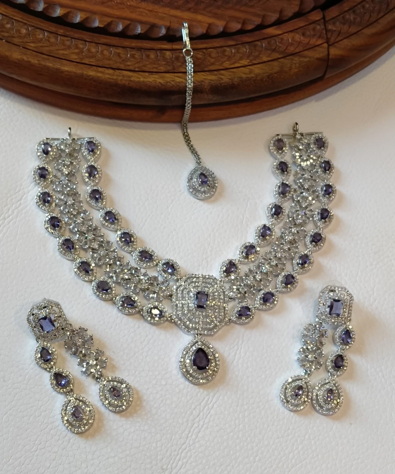 American Diamond Zircon Necklace Set