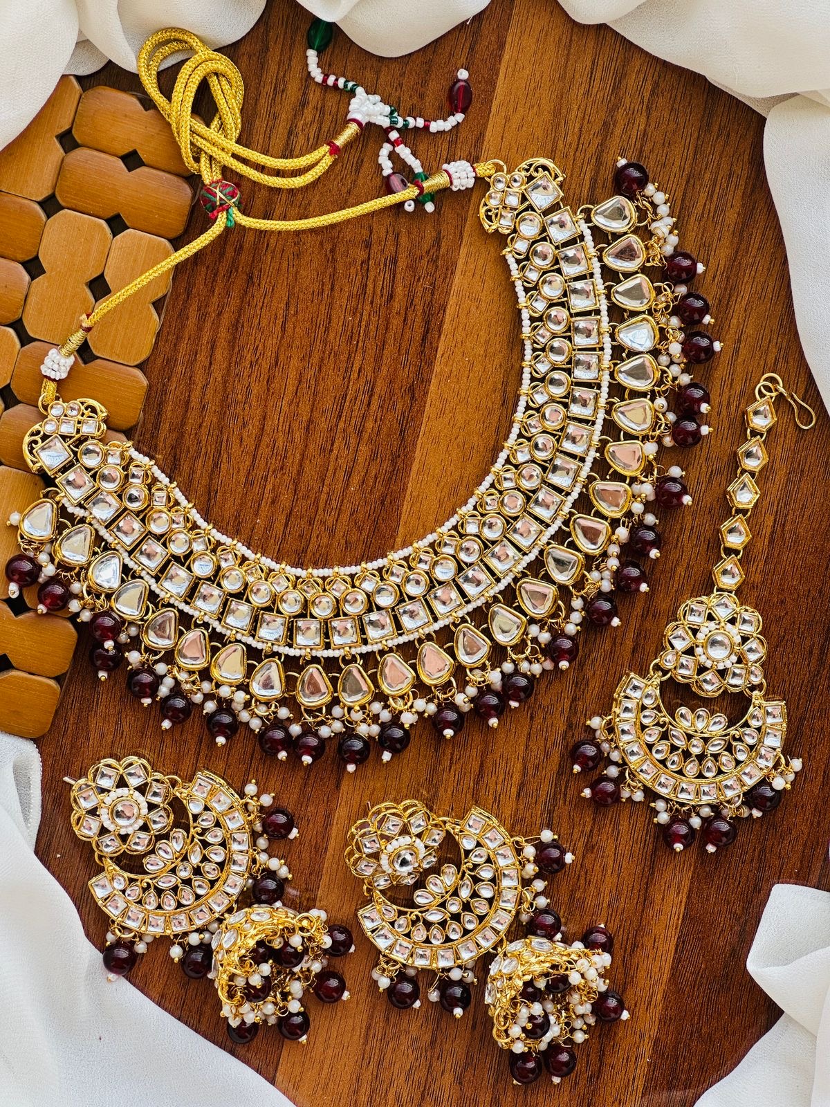 Dabbi Kundan Necklace sets🌸Big Jhumka Tikka