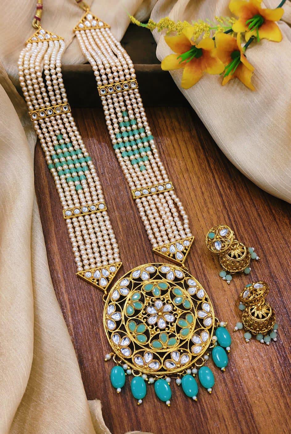 Kundan Mala Jhumkis Set