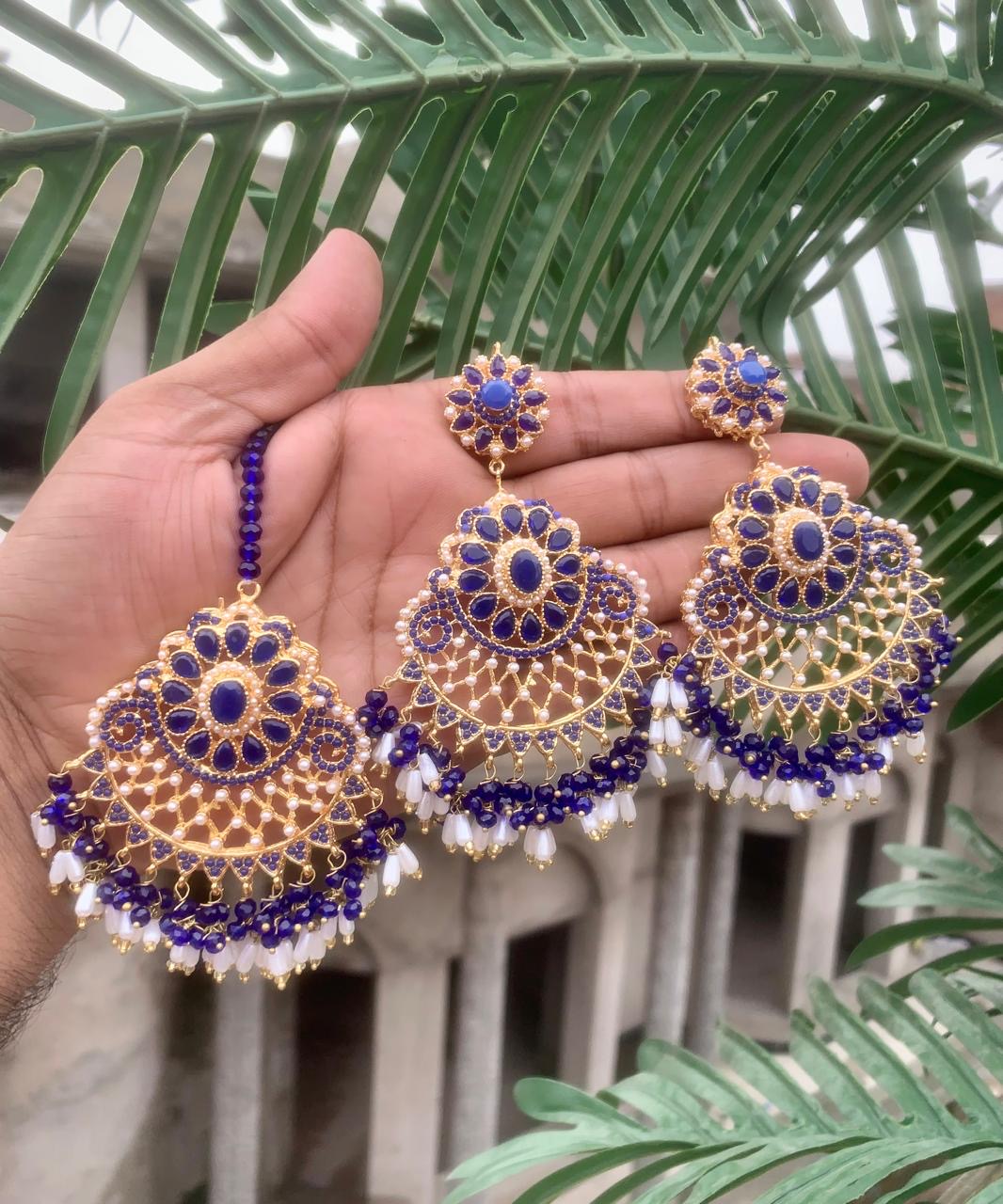 Bala earrings with tikka