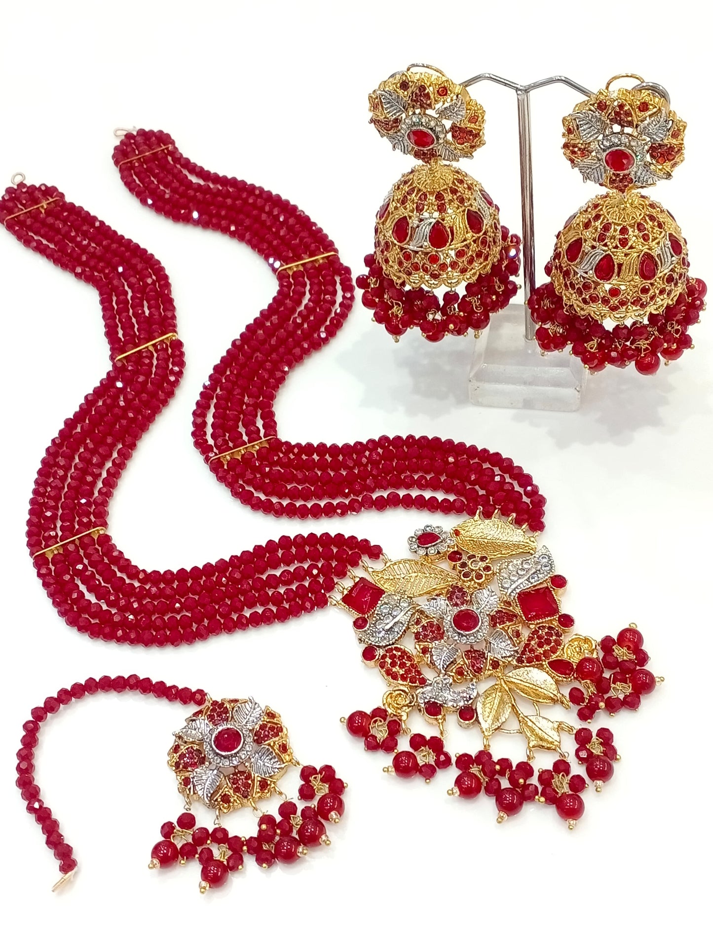 Mala Set with Jhumkis and Tikka