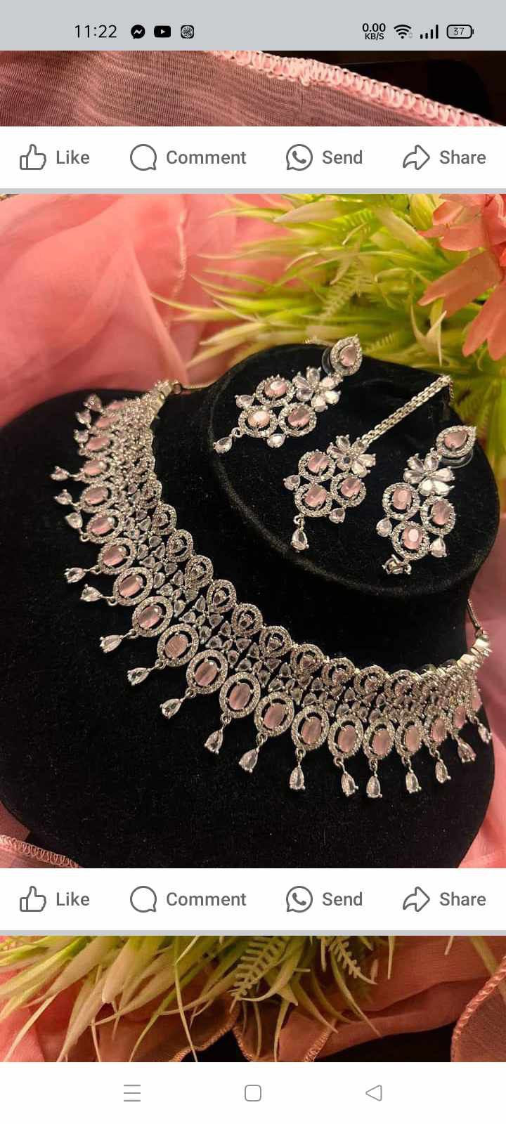 Pink silver zircon set