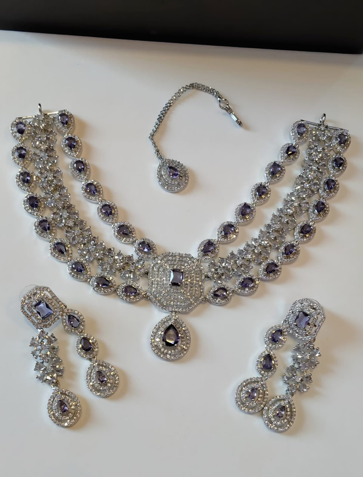 American Diamond Zircon Necklace Set