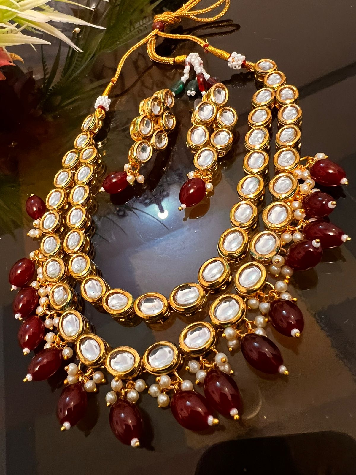 *Sheesh kundan Double Meenakari Mala Sets*