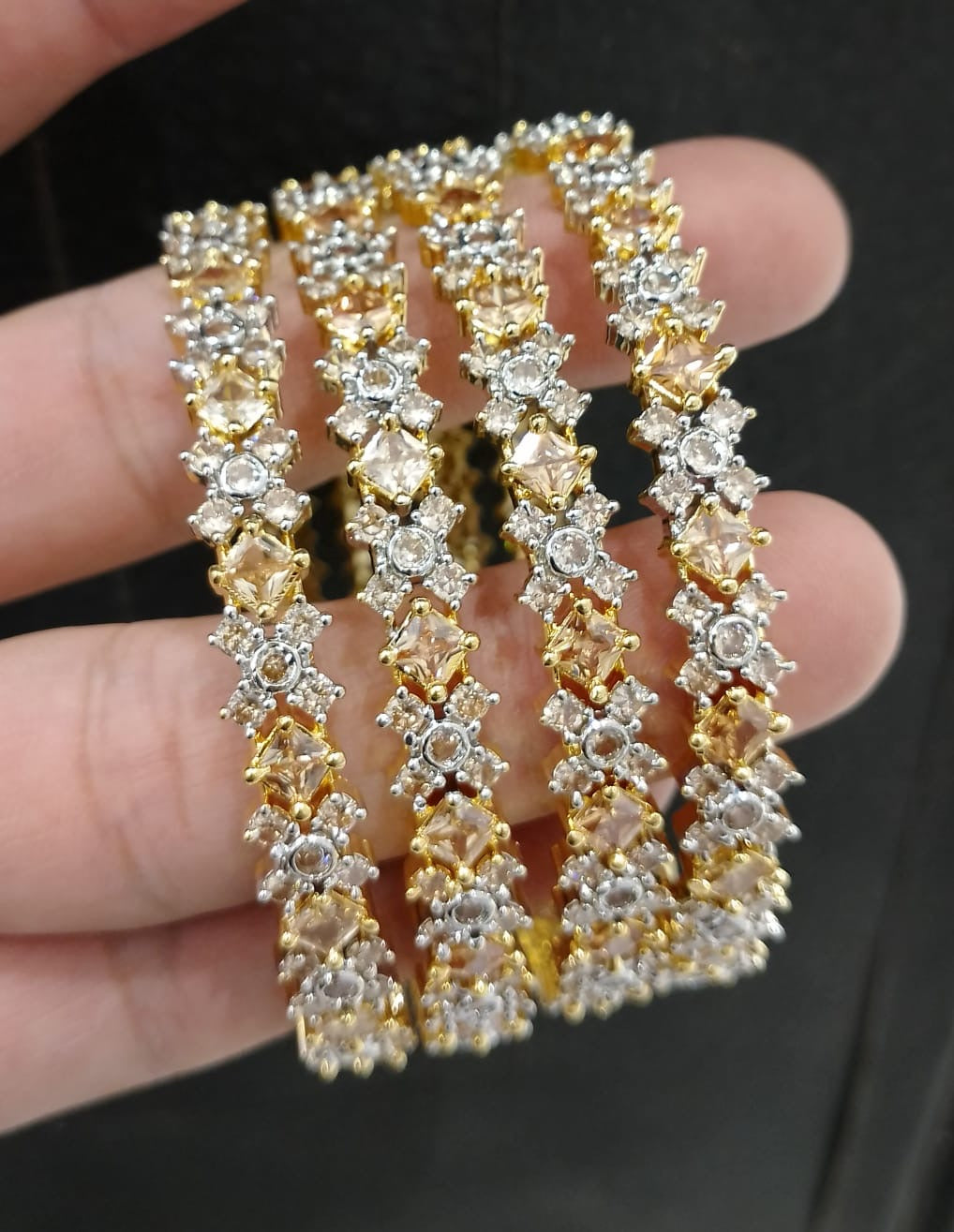 4pcs American Zircon Bangles