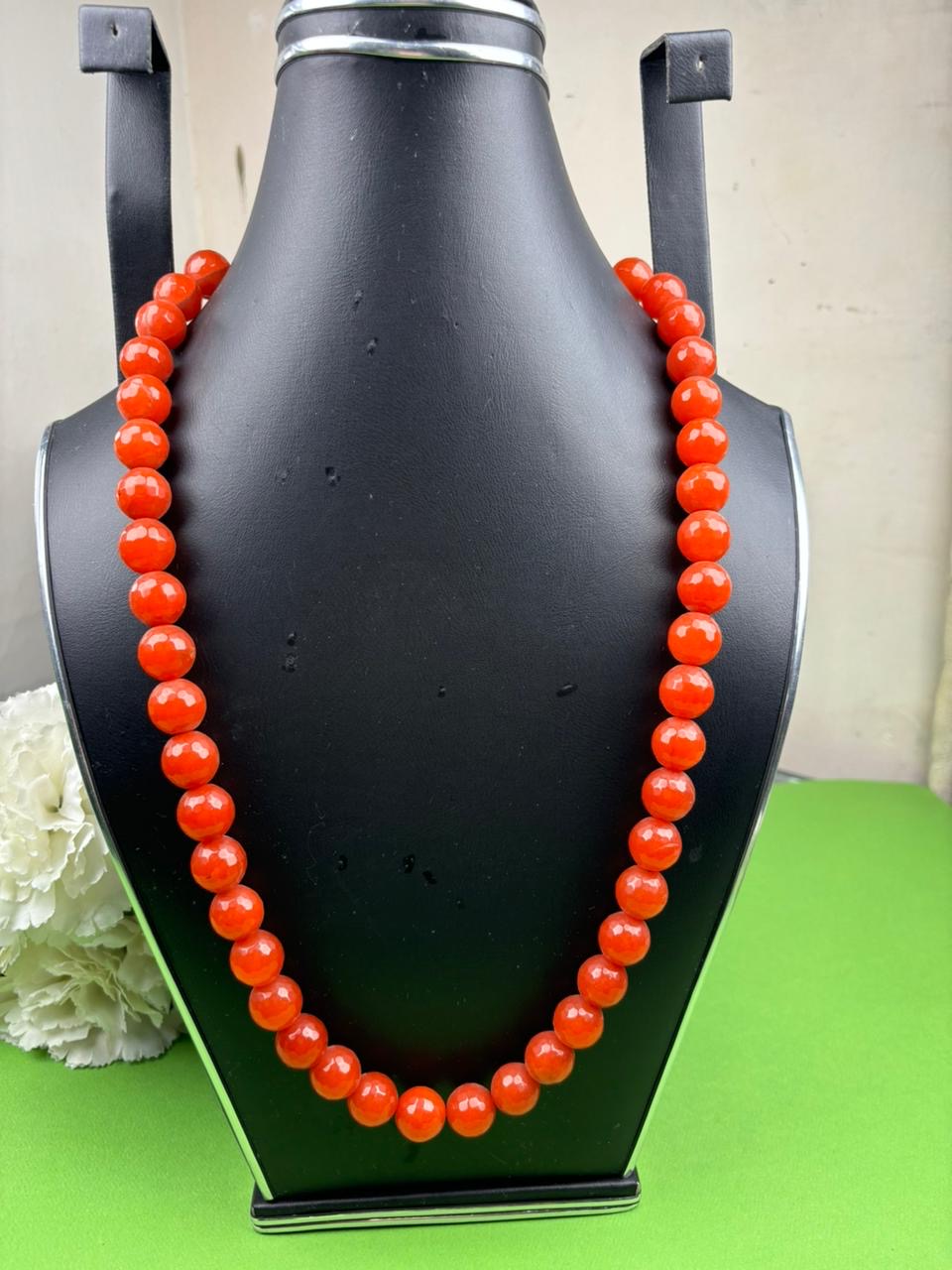 *Made to order, Orange jade strings length 24 inches*