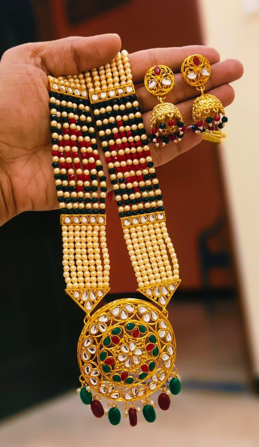 Kundan Mala Jhumkis Set