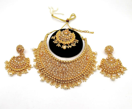 Polki style necklace set