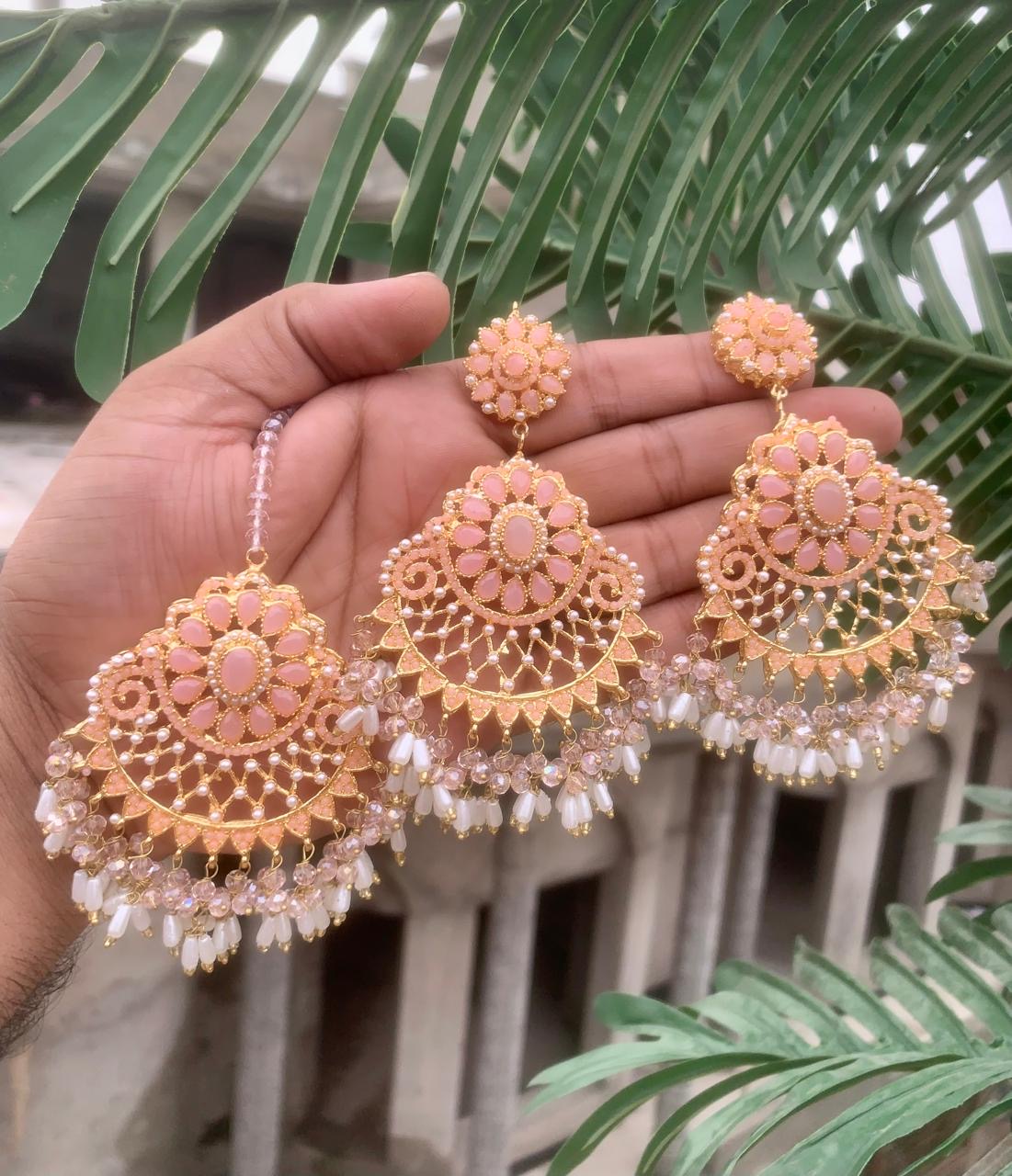 Bala earrings with tikka