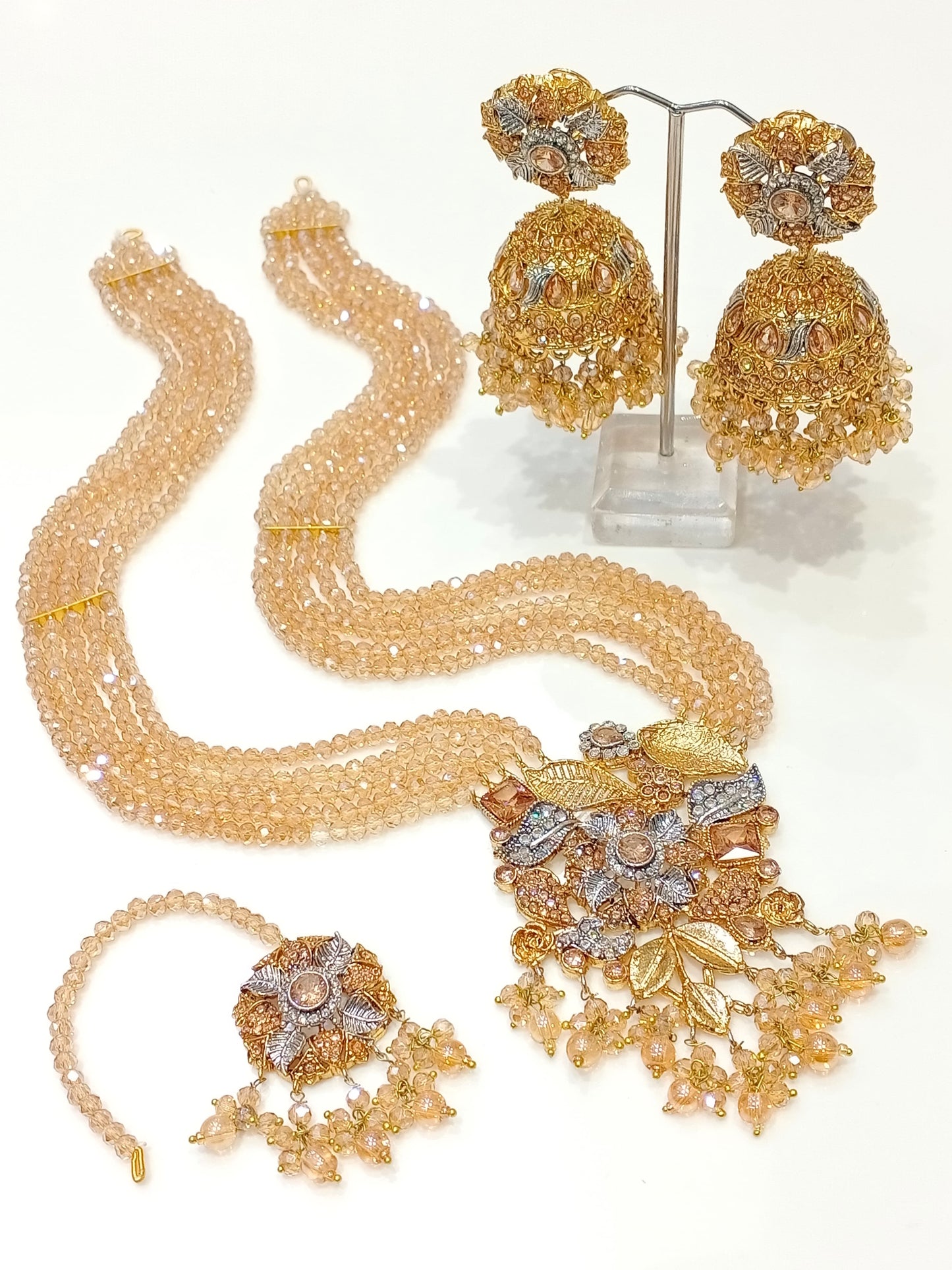 Mala Set with Jhumkis and Tikka