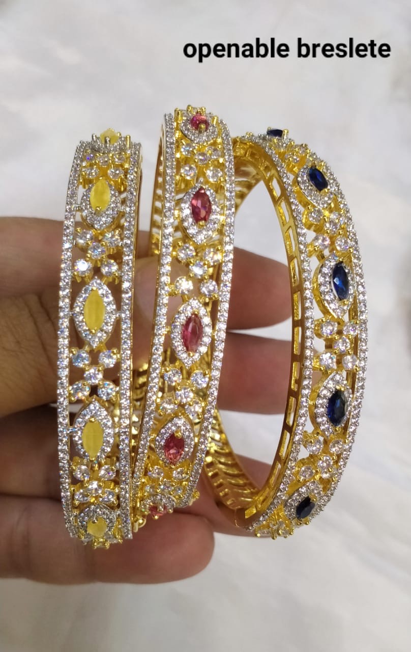 *Zircon Studded Pair of Bracelets*