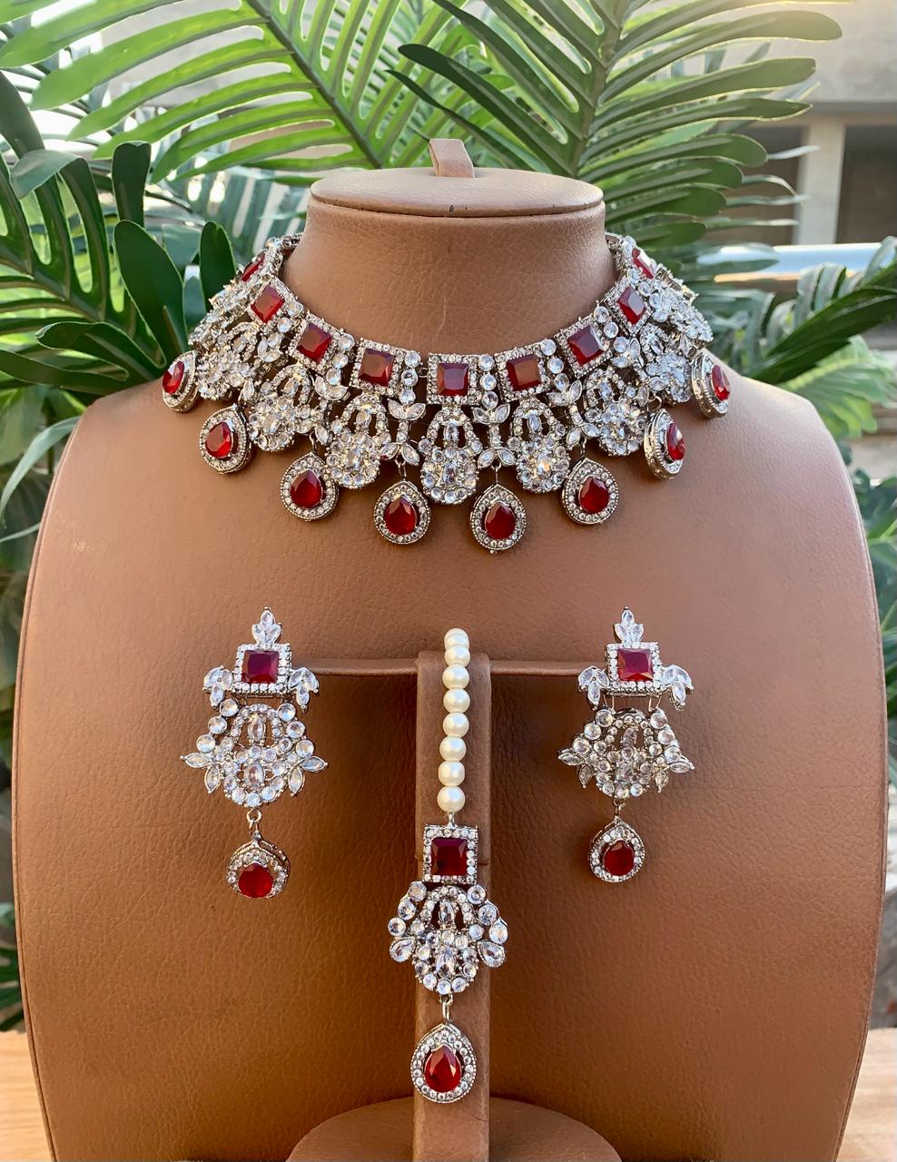 Necklace choker sets with Bindiya