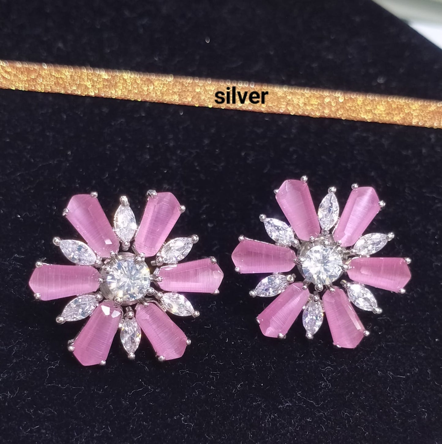 *Zircon Flower Studs*