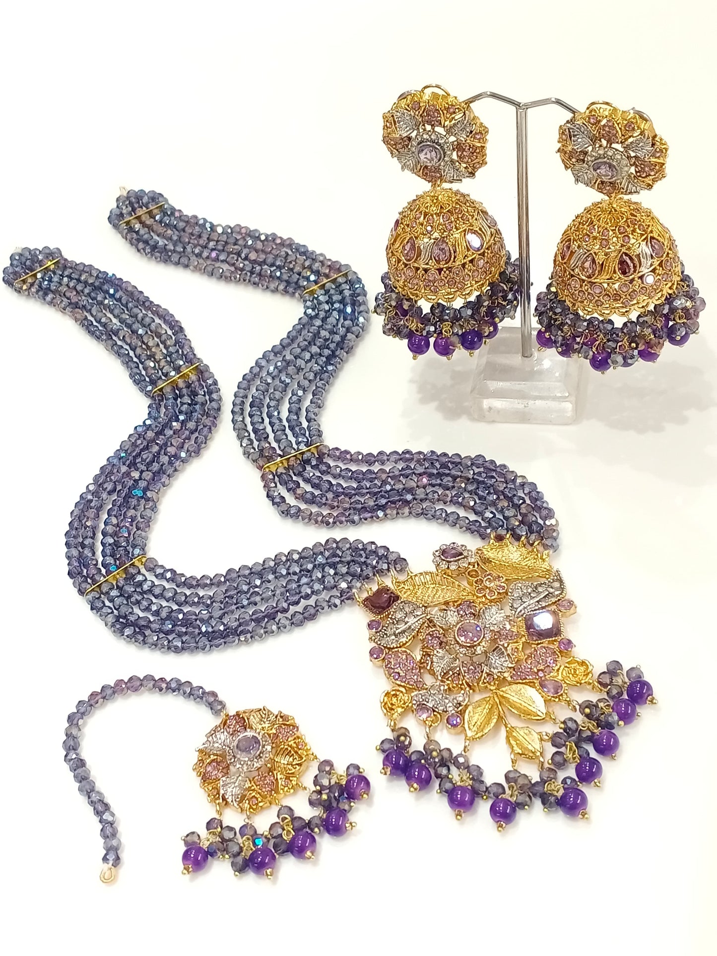 Mala Set with Jhumkis and Tikka