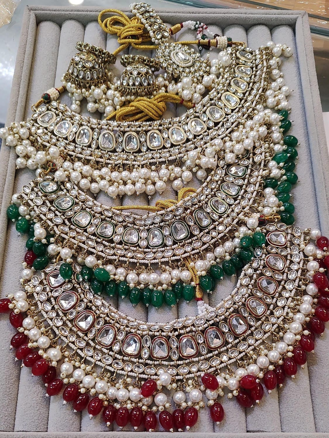 indian Kundan necklace set with tikka