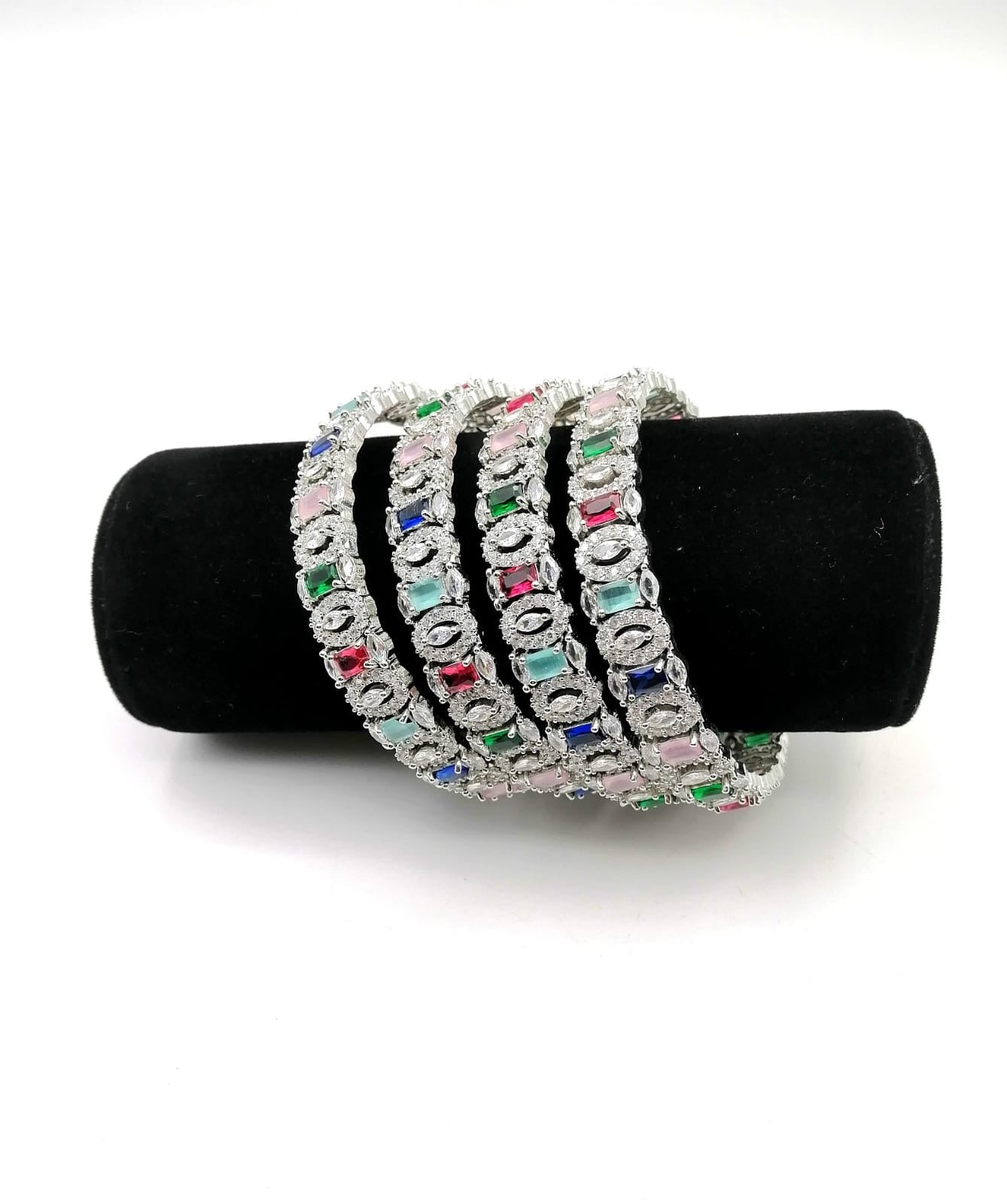 American diamond bangles real stone fine quality