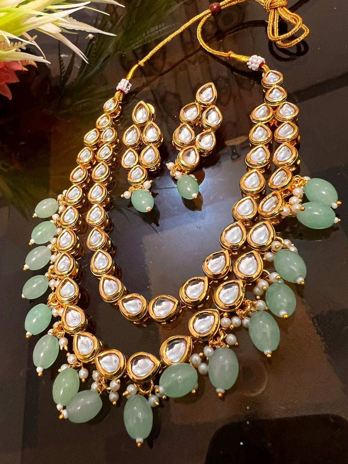 *Sheesh kundan Double Meenakari Mala Sets*