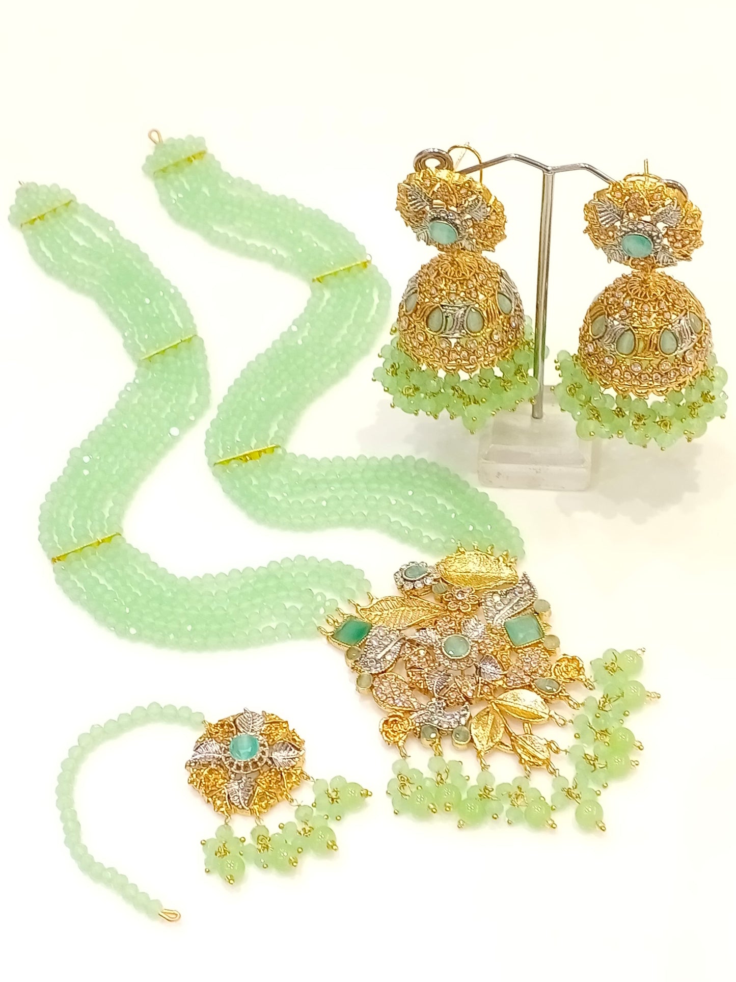 Mala Set with Jhumkis and Tikka