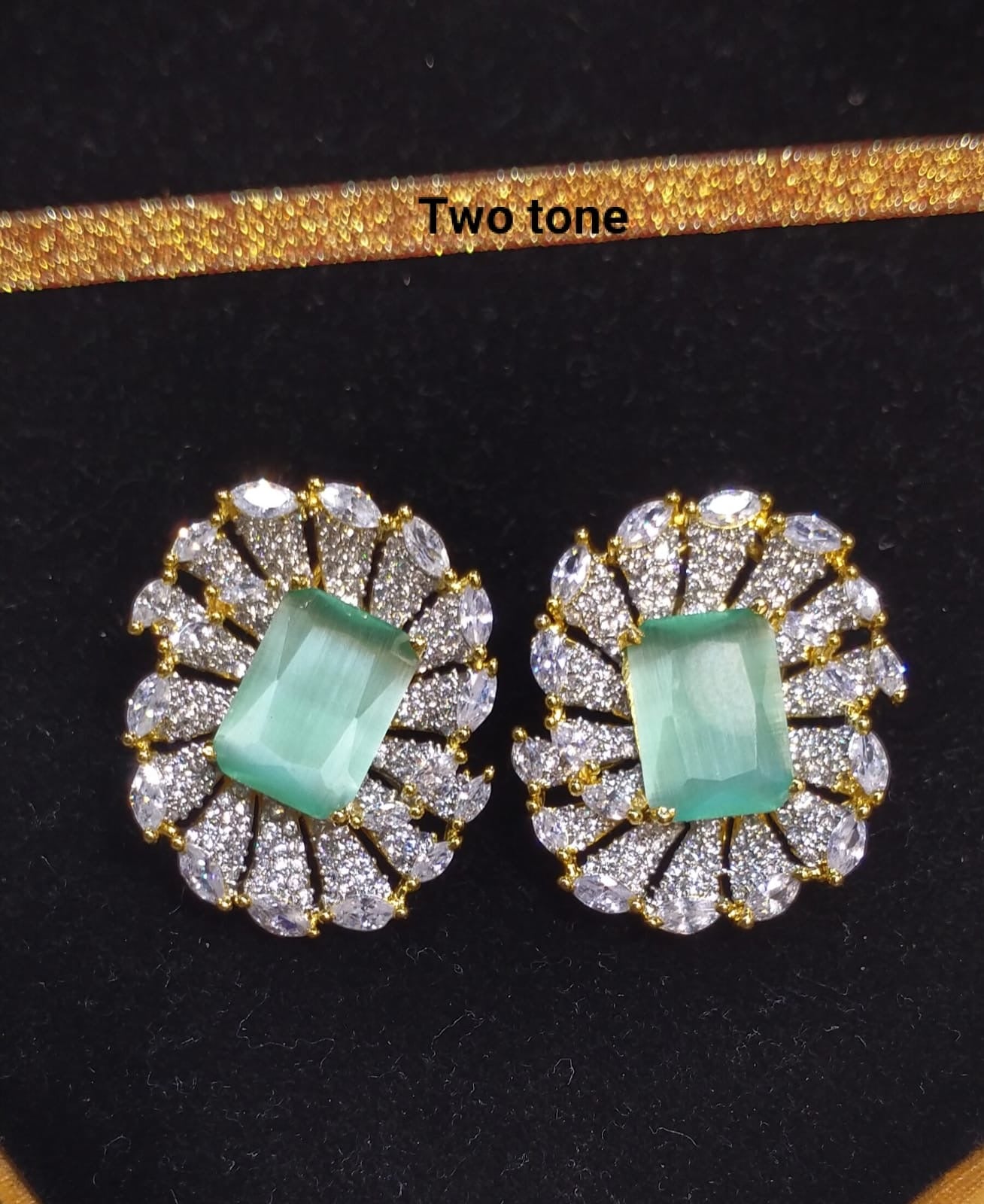 *Zircon Flower Cut Studs*