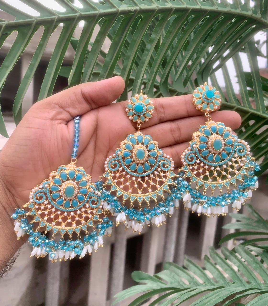 Bala earrings with tikka