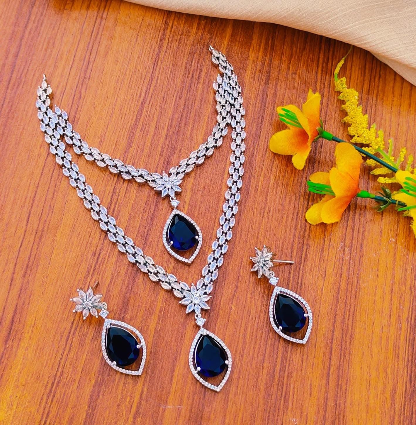 American Diamond Zircons Necklace Sets*