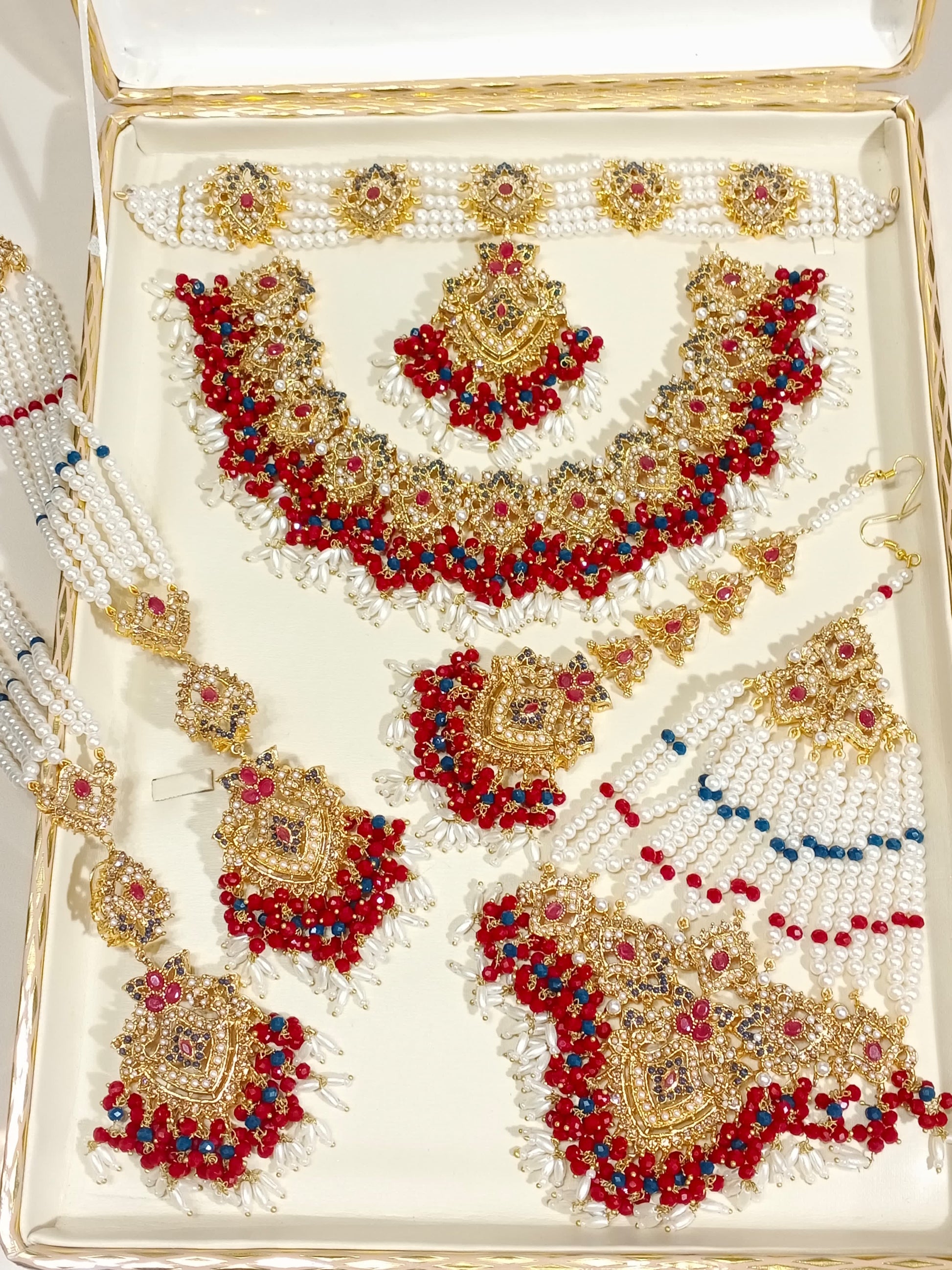 Indian Jewellery Set Jhumar And Tikka Set Nauratan Bridal Set With