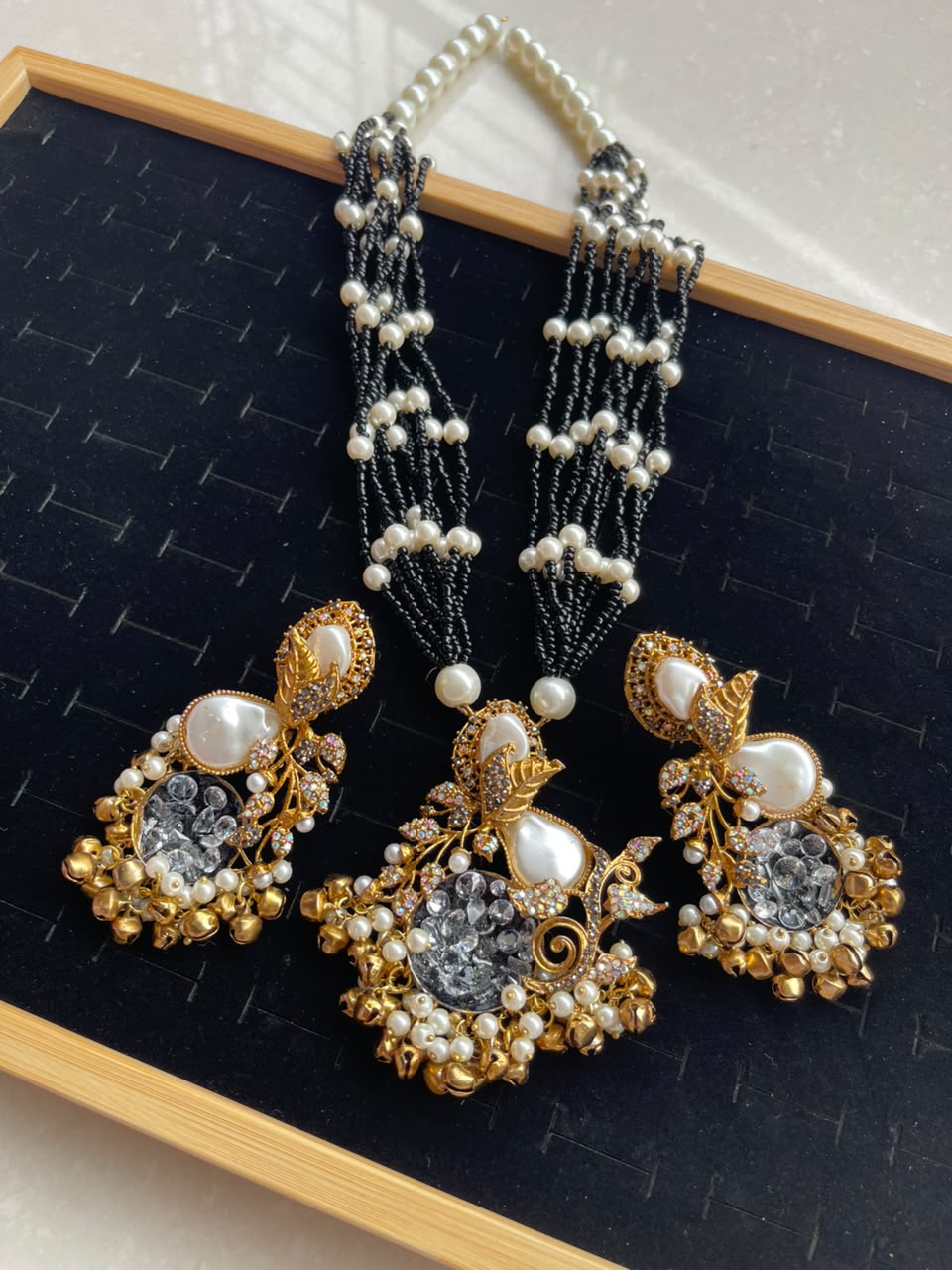 Handmade turkish work with mother pearl pandent maala set