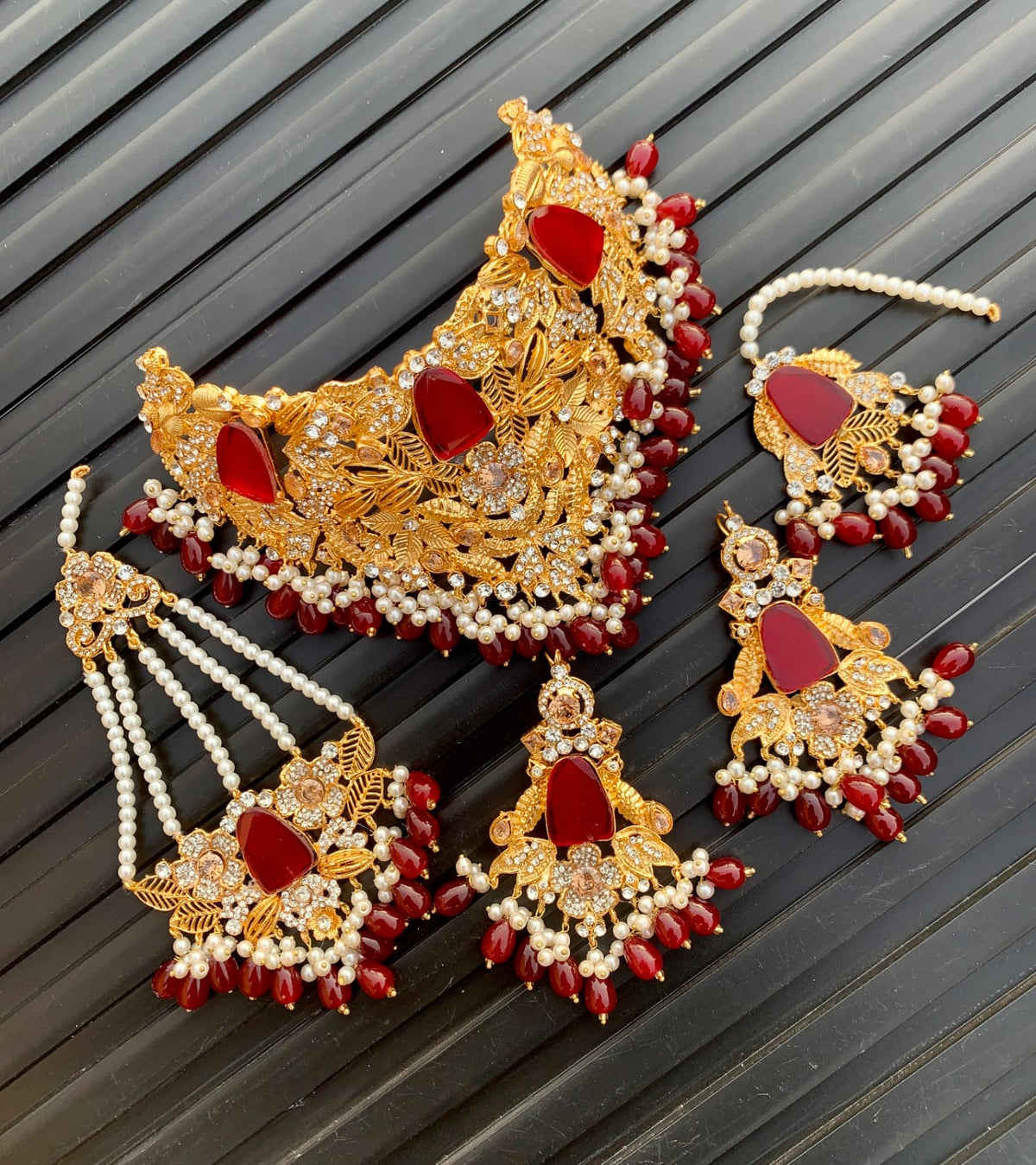 Turkish collar set in silver & golden polish