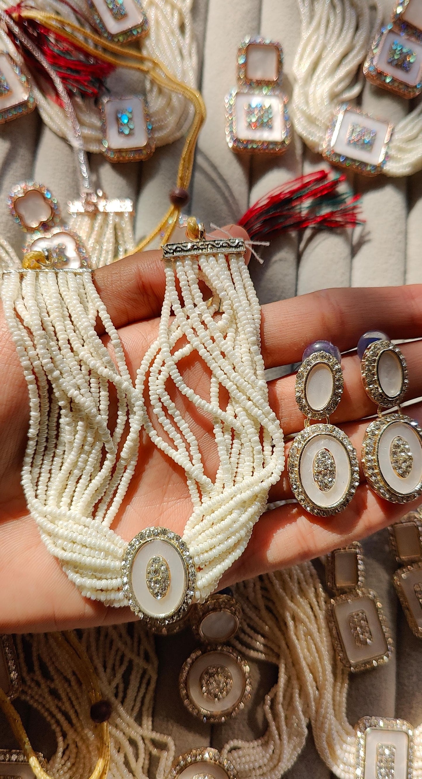 Turkish style seep work chokkar with earrings set