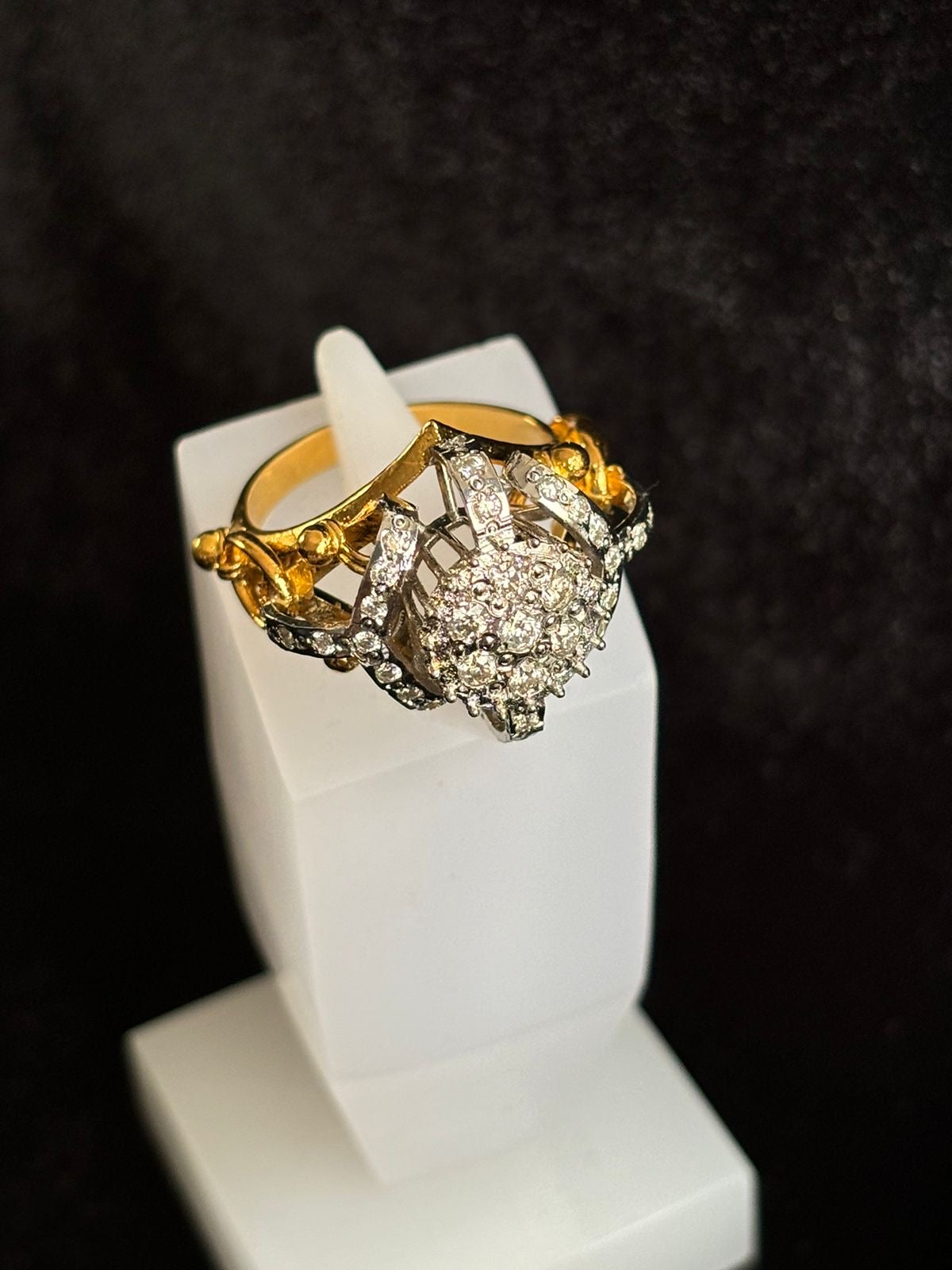 Silver sterling gold plated and mazonite diamond ring price