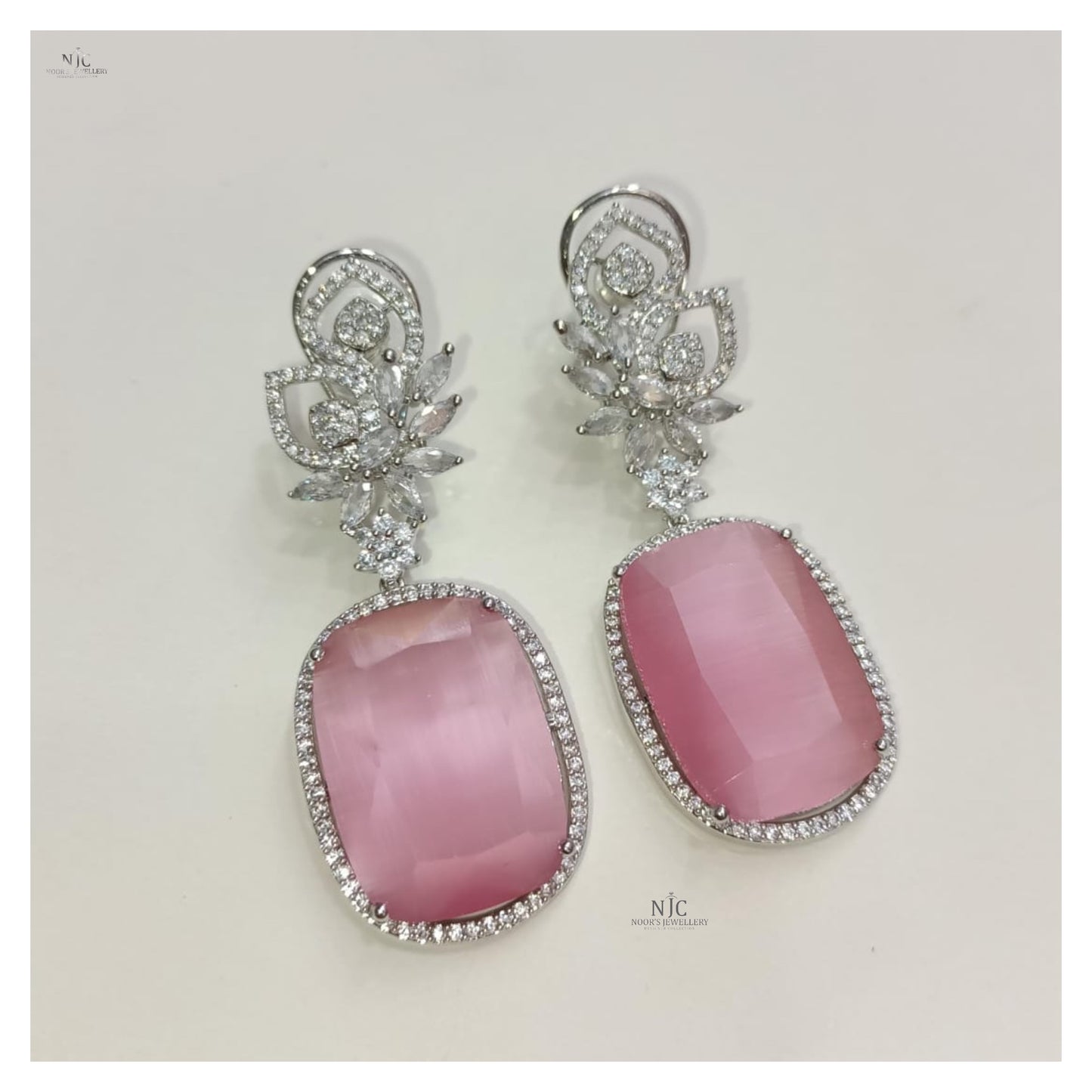 Double stone fancy earrings